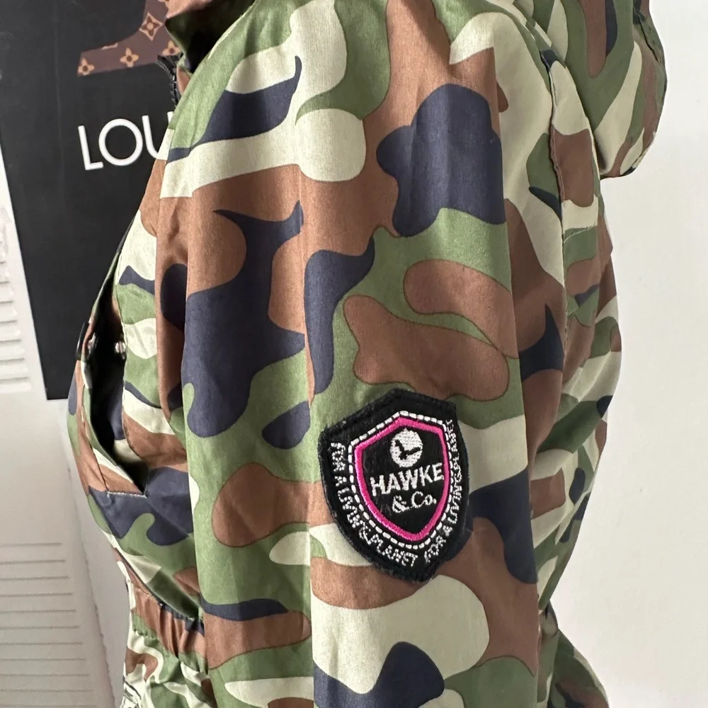 🆕Hawke & Co. Outfitter Girls Camo Hooded Windbreaker